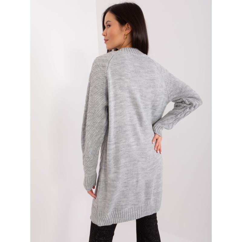 Női oversize bordázott pulóver EES szürke