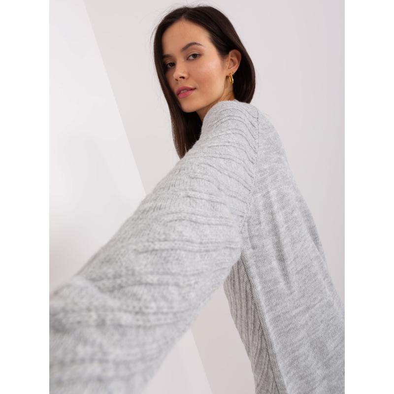 Női oversize bordázott pulóver EES szürke