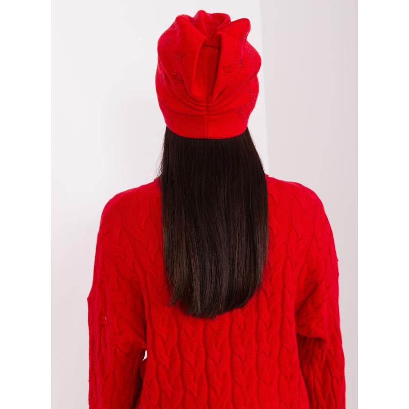 Dámská čepice s aplikacemi IDYNA červená 