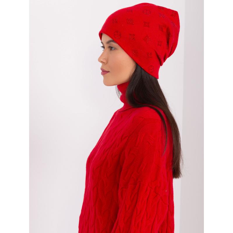 Dámská čepice s aplikacemi IDYNA červená 