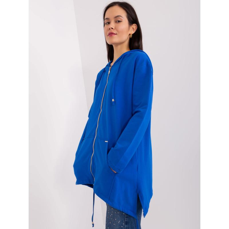 Dámská mikina na zip s kapucí IDA tmavě modrá 