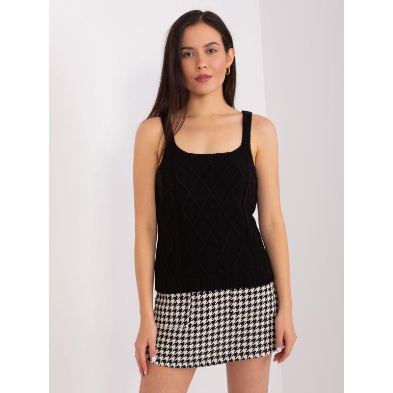 Dámský komplet s buffovými rukávy TANKA černý  