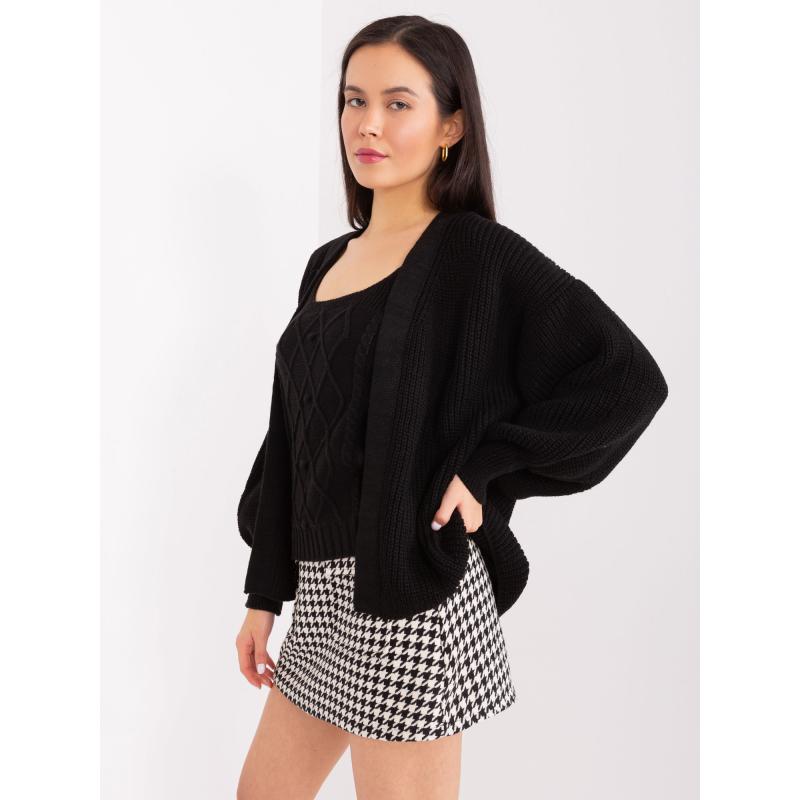 Dámský komplet s buffovými rukávy TANKA černý  