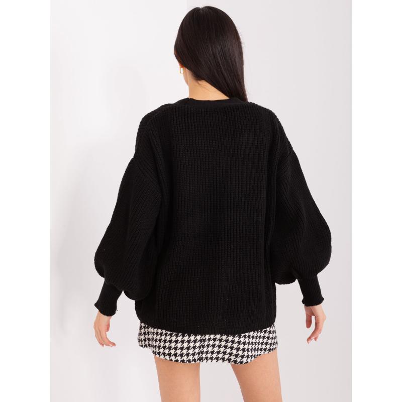 Dámský komplet s buffovými rukávy TANKA černý  