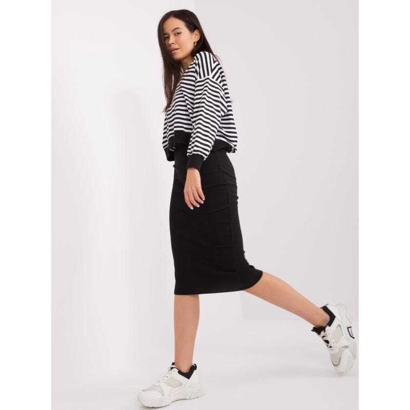 Női midi ruha szett NYSLA fekete és fehér