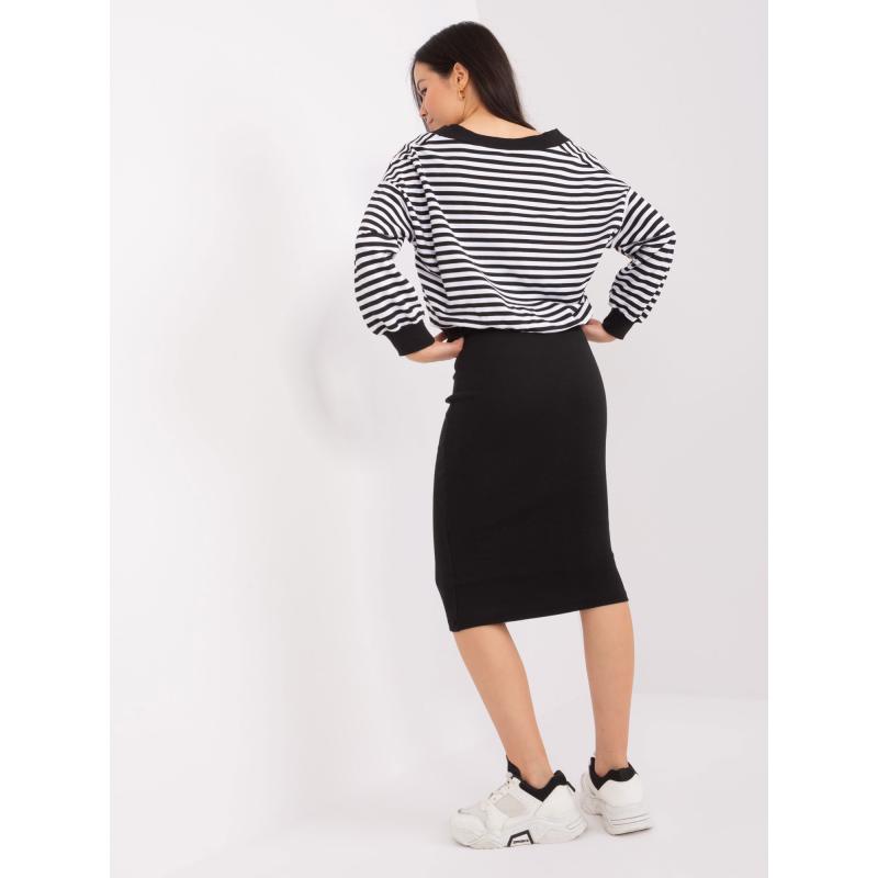 Női midi ruha szett NYSLA fekete és fehér