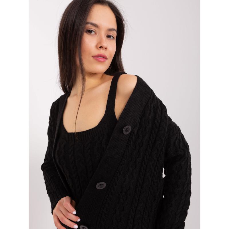 Dámský komplet dvoudílný kostkovaný DEL černý 