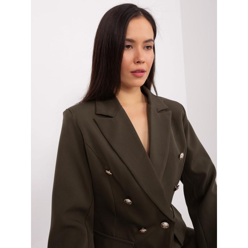 Dámské sako s ozdobnými knoflíky OCH BELLA khaki 