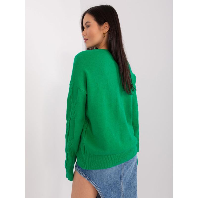 Női laza szabású, kockás kardigán YACHE zöld