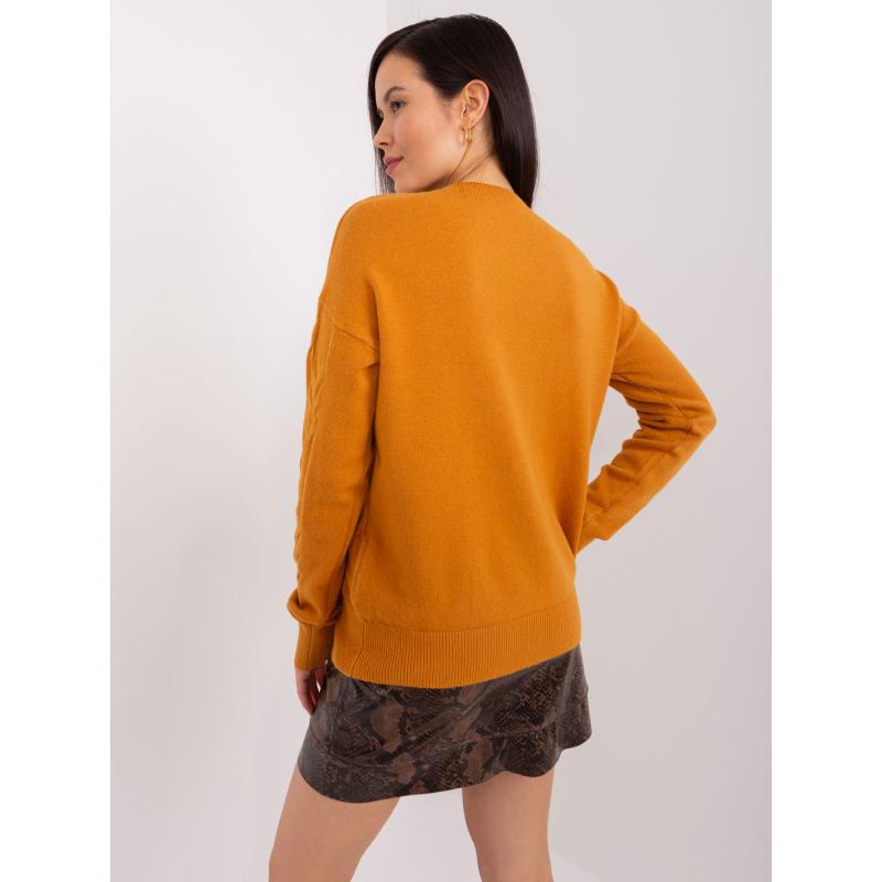 Dámský svetr s viskózou kostkovaný YEP hořčicový 