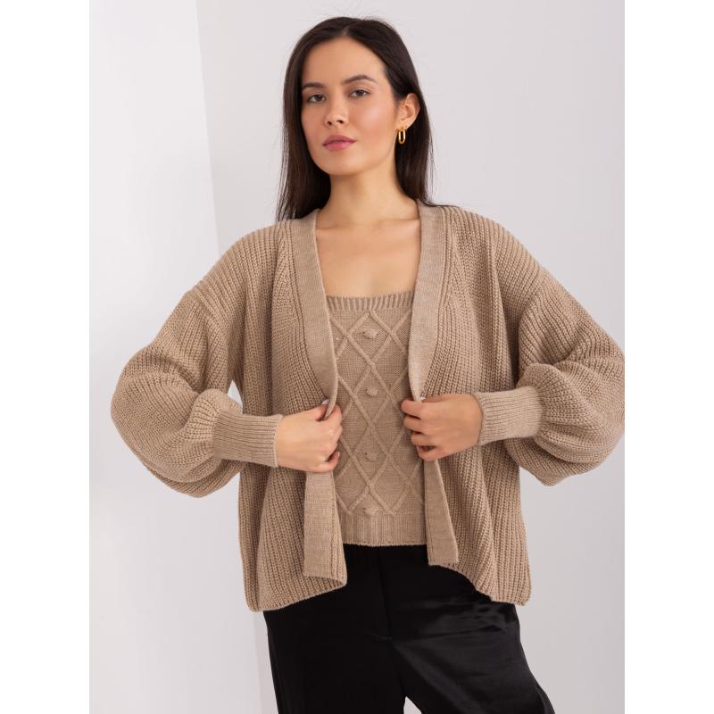 Dámský komplet se svetrem KINNT tmavě béžový  