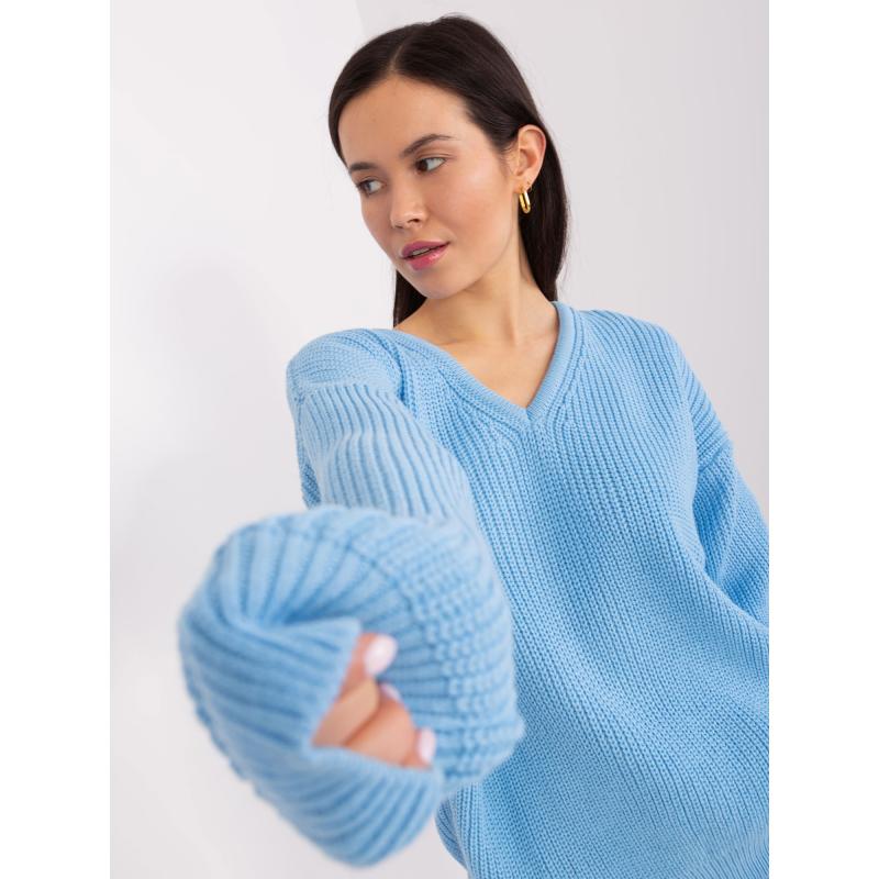 Női túlméretezett pulóver ICEREA világoskék