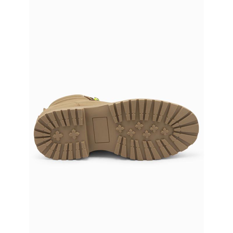 Pánské zimní trekové boty s kontrastními tkaničkami V2 OM-FOBO-0132 hnědé 