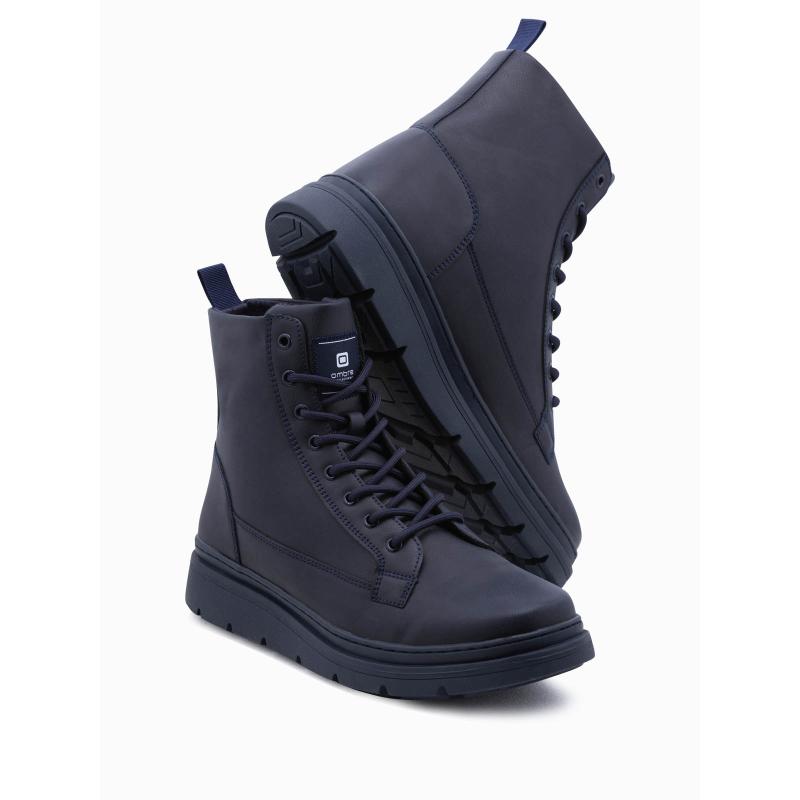 Pánské zimní šněrovací boty V4 OM-FOBO-0133 tmavě modré