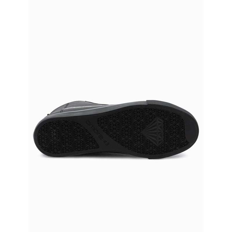 Pánske tenisky s ozdobným prešívaním OM-FOTH-22FW-004 čierna