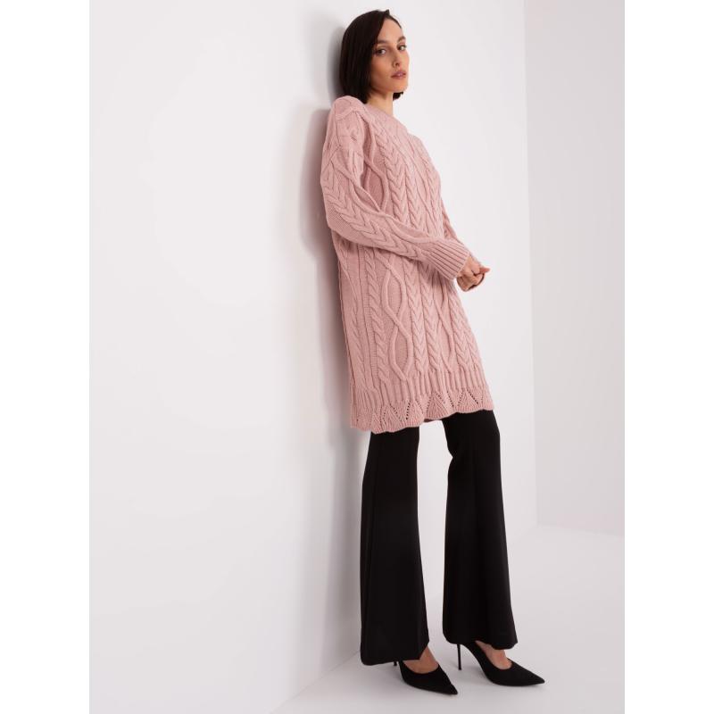 Dámské šaty s dlouhým rukávem HAID světle růžové