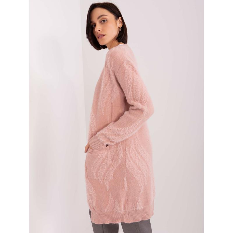 Dámský svetr s kapsami ADELINA světle růžový