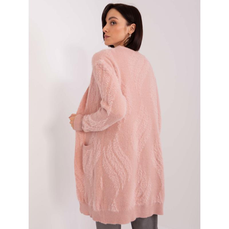 Dámský svetr s kapsami ADELINA světle růžový