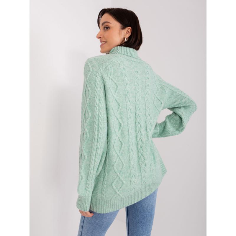 Női kockás pulóver ADRIA mentazöld