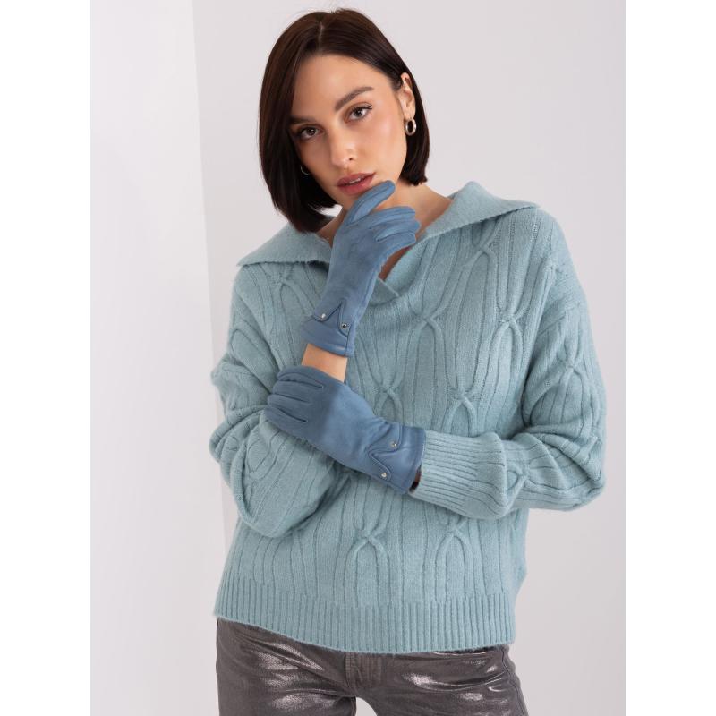 Női kesztyű öko bőrbetétekkel SIA kék