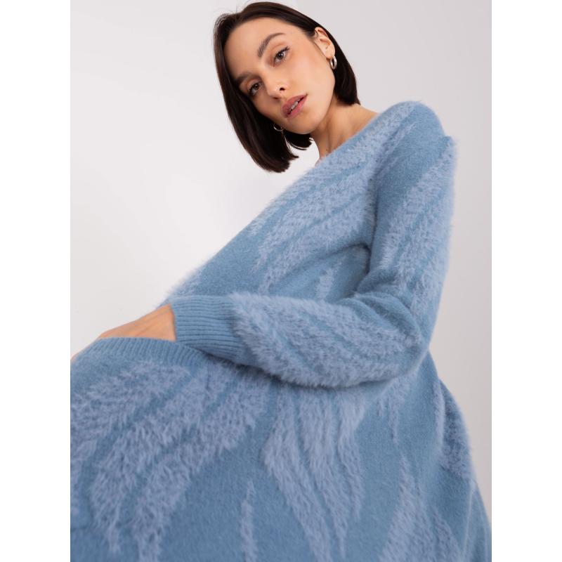 Női mintás pulóver AGNETA kék