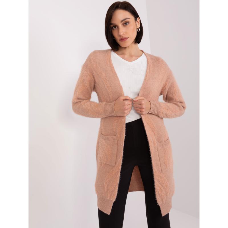 Dámský svetr s kapsami ALENA broskvový