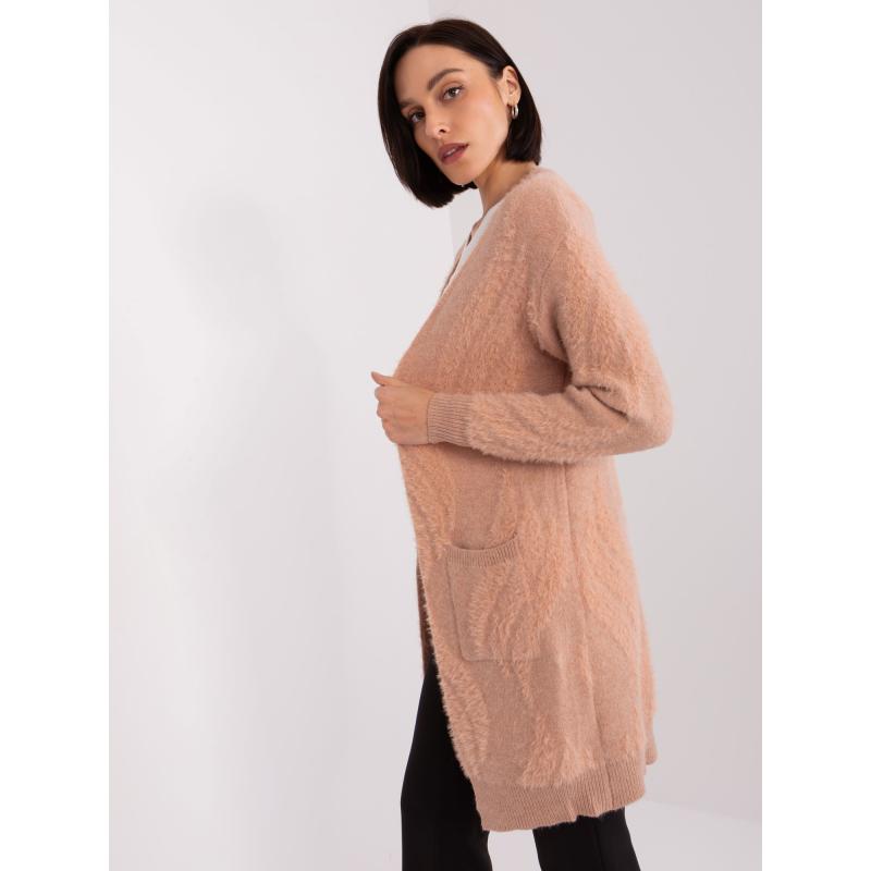 Dámský svetr s kapsami ALENA broskvový
