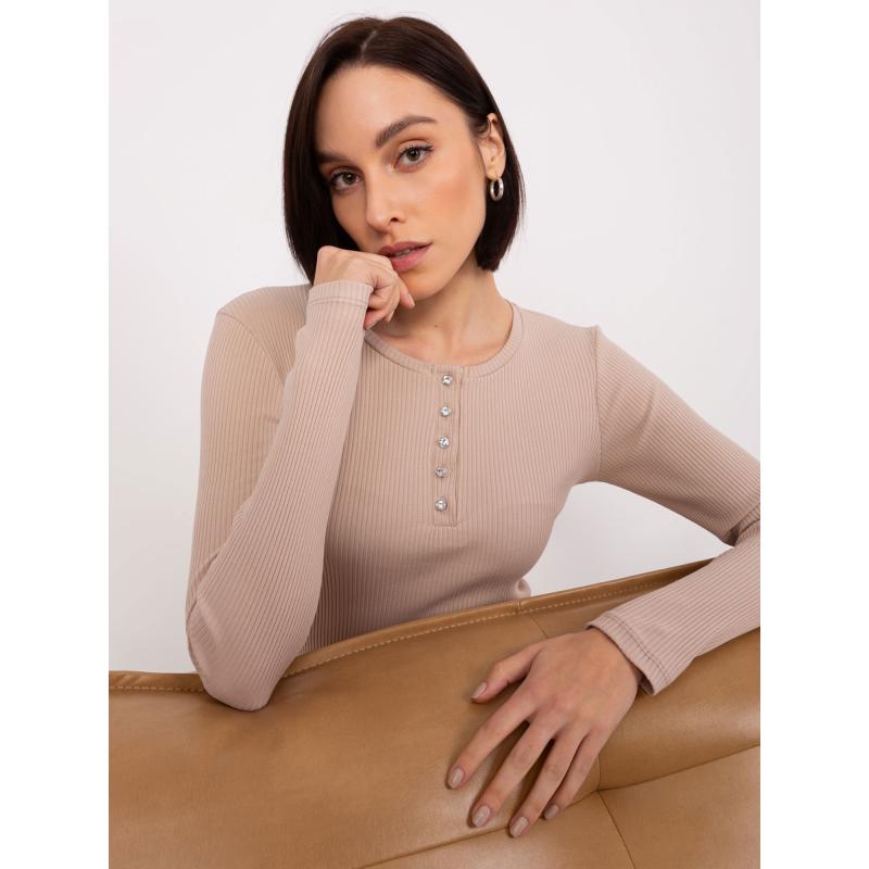 Dámská halenka s kulatým výstřihem BASIC FEEL GOOD béžová 