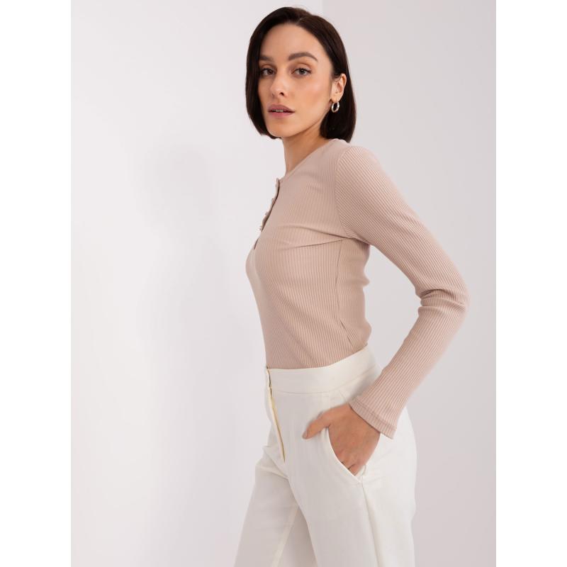 Dámská halenka s kulatým výstřihem BASIC FEEL GOOD béžová 