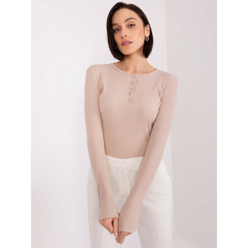 Dámská halenka s kulatým výstřihem BASIC FEEL GOOD béžová 