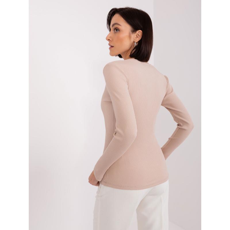 Dámská halenka s kulatým výstřihem BASIC FEEL GOOD béžová 