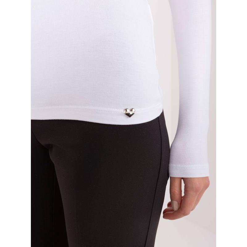 Dámská halenka s dlouhými rukávy a kulatým výstřihem BASIC FEEL GOOD bílá