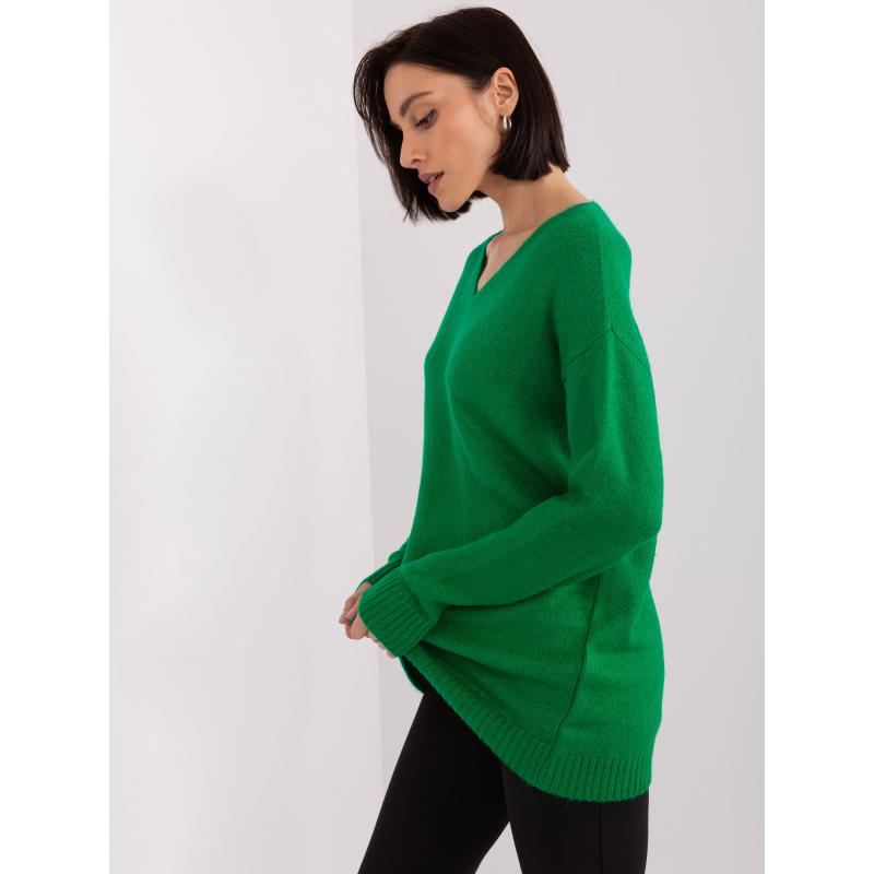 Női laza szabású pulóver RUE PARIS zöld