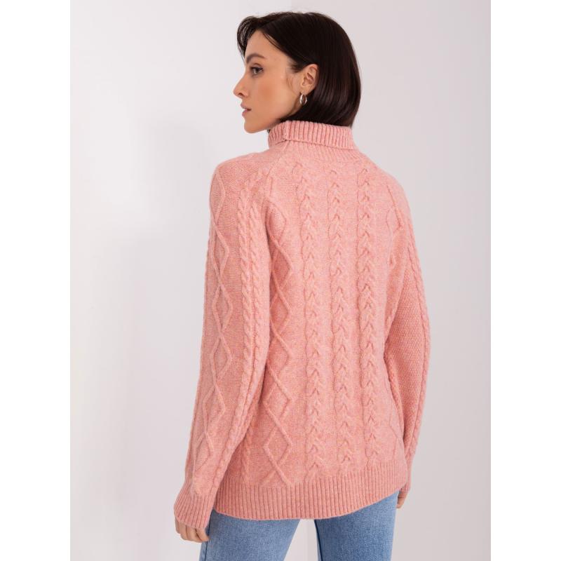 Női kockás pulóver AISA rózsaszín