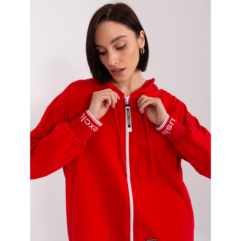 Dámská mikina na zip s kapucí ALINA červená