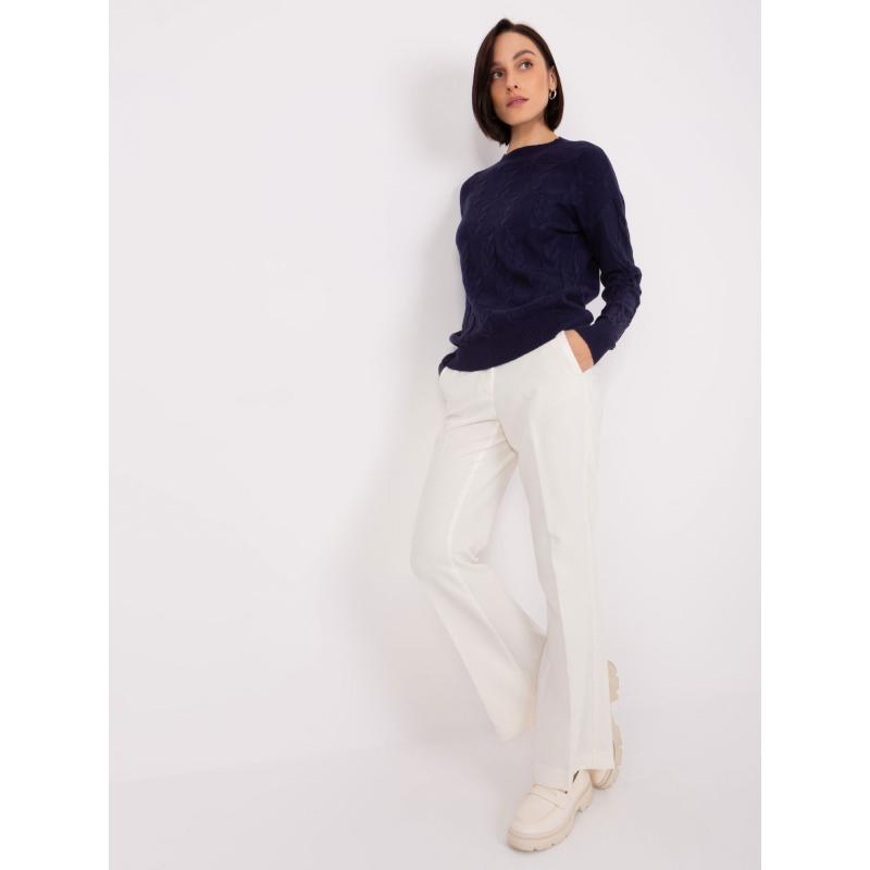 Dámský svetr volného střihu kostkovaný ANNA námořnicky modrý 