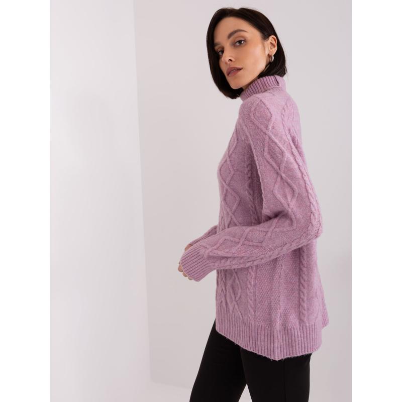 Dámský svetr kostkovaný ATINA fialový 