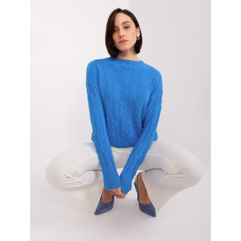 Női viszkózkeverék pulóver ASTA kék