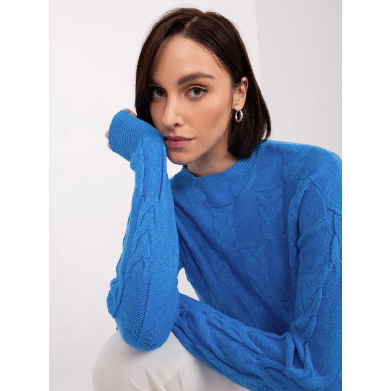 Dámský svetr ze směsi viskózy ASTA modrý 