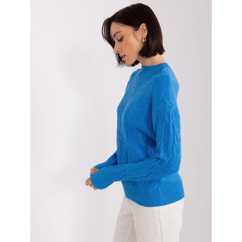 Dámský svetr ze směsi viskózy ASTA modrý 