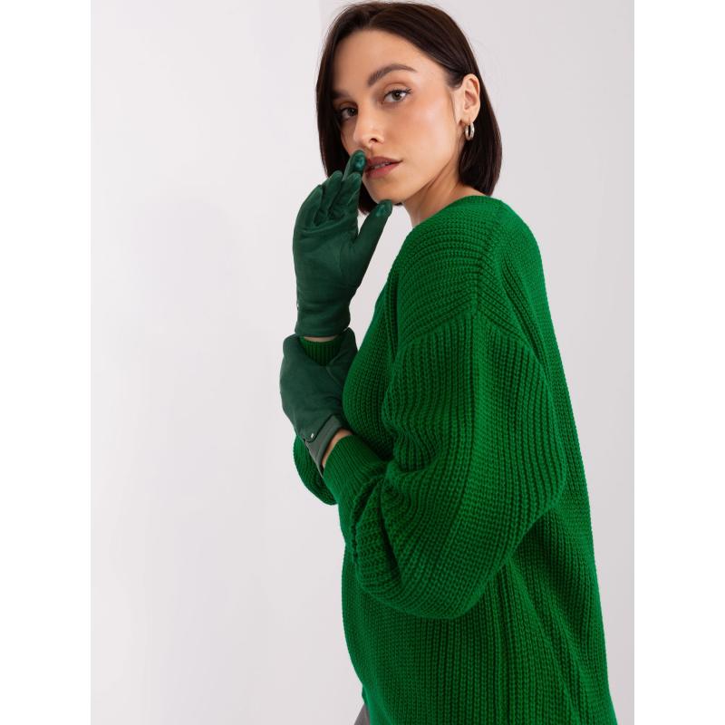 Dámské rukavice na dotek ASTRID tmavě zelené