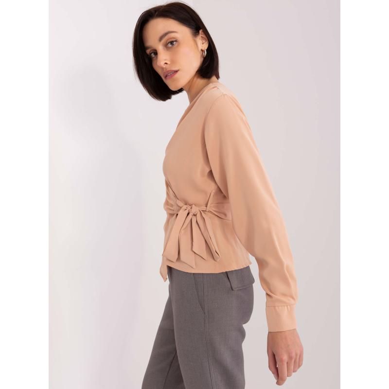 Női blúz nyakkendővel ANTULA barna