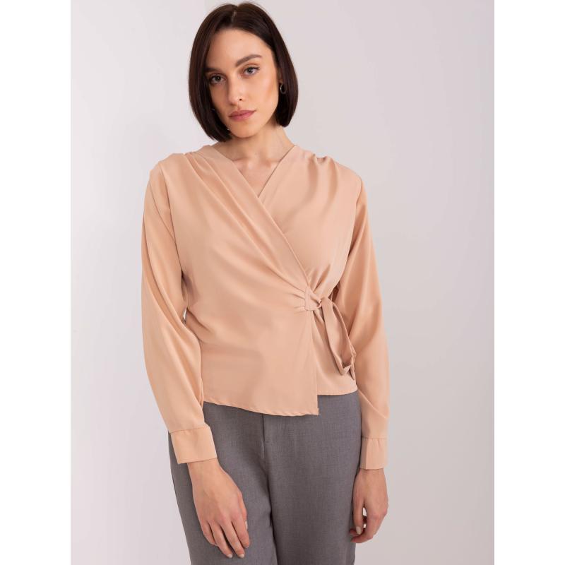 Női blúz nyakkendővel ANTULA barna