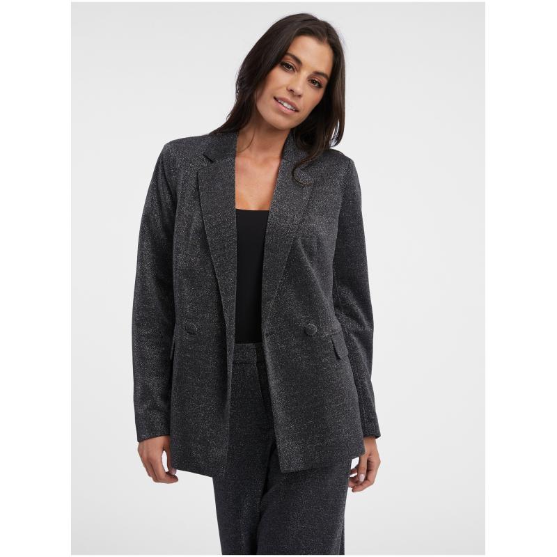 Tmavě šedé dámské oversize sako