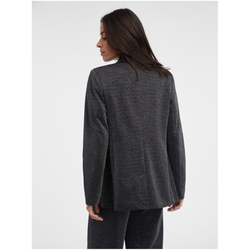 Tmavě šedé dámské oversize sako