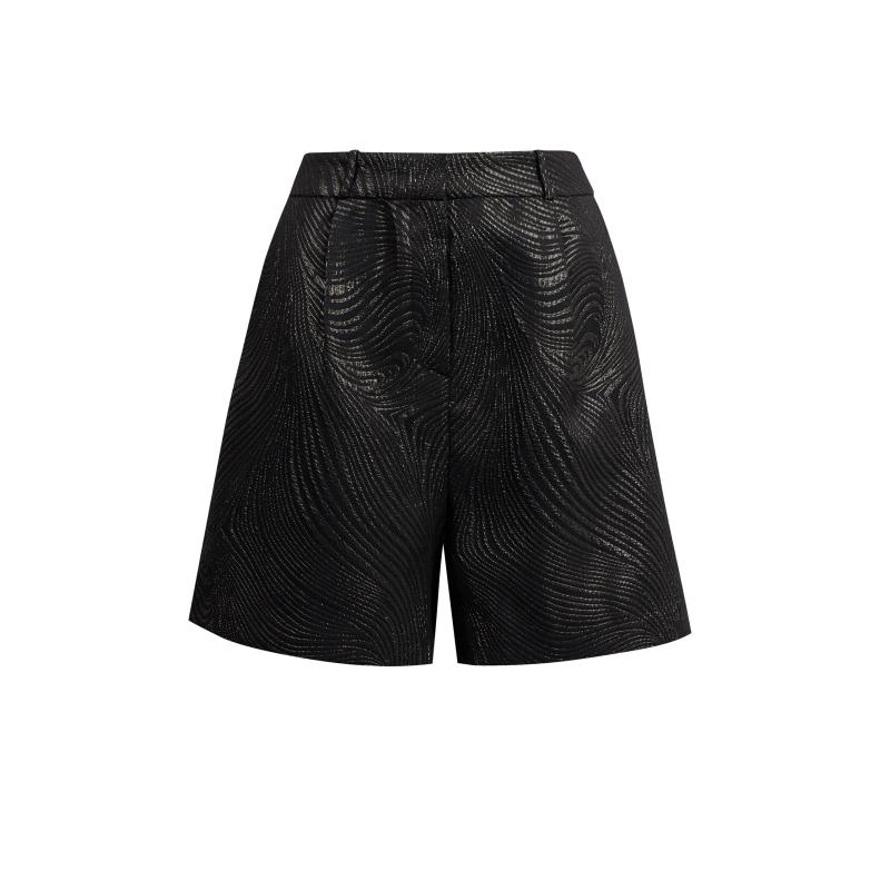 Fekete női mintás rövidnadrág