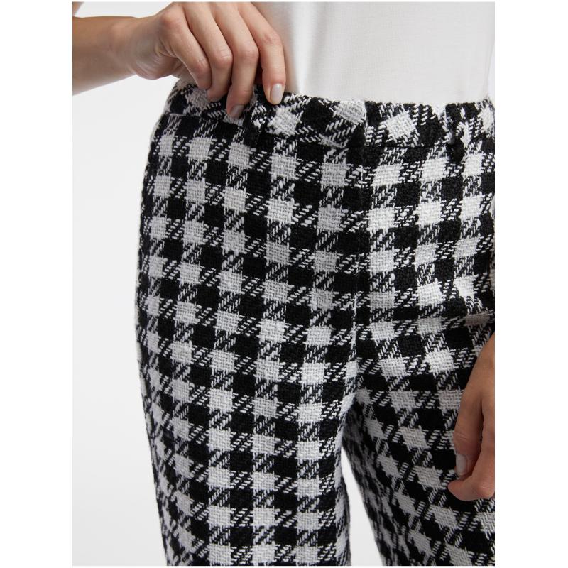 Bílo-černé dámské vzorované kalhoty