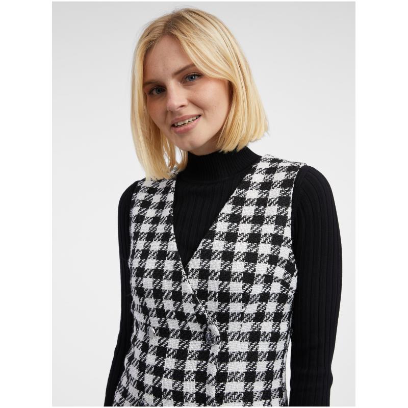 Fehér és fekete női kockás ruha