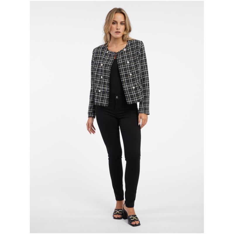 Černé dámské vzorované sako