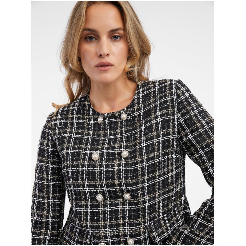 Černé dámské vzorované sako